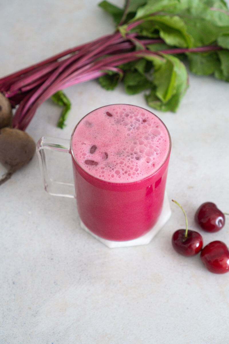 Leche de remolacha y cereza