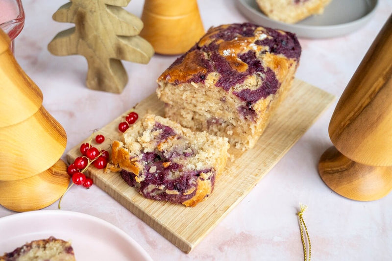 Tarta marmolada con pulpa de arándanos rojos
