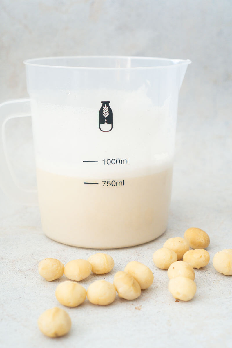 Leche de nueces de macadamia 