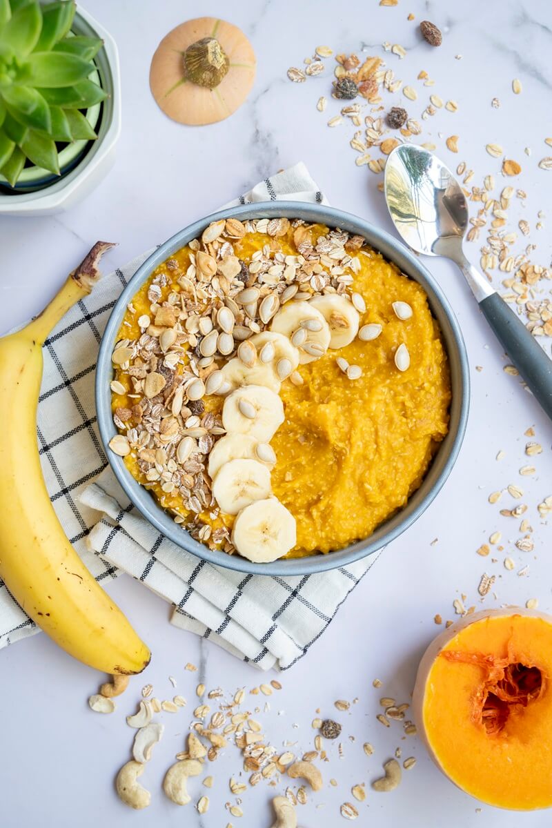 Bol de batido de calabaza